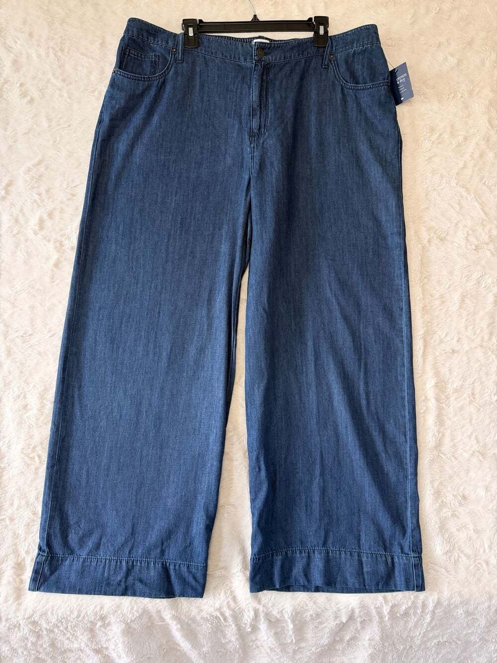 Crown & Ivy Wide Leg Denim Pants 18W Dark Wash Stretch